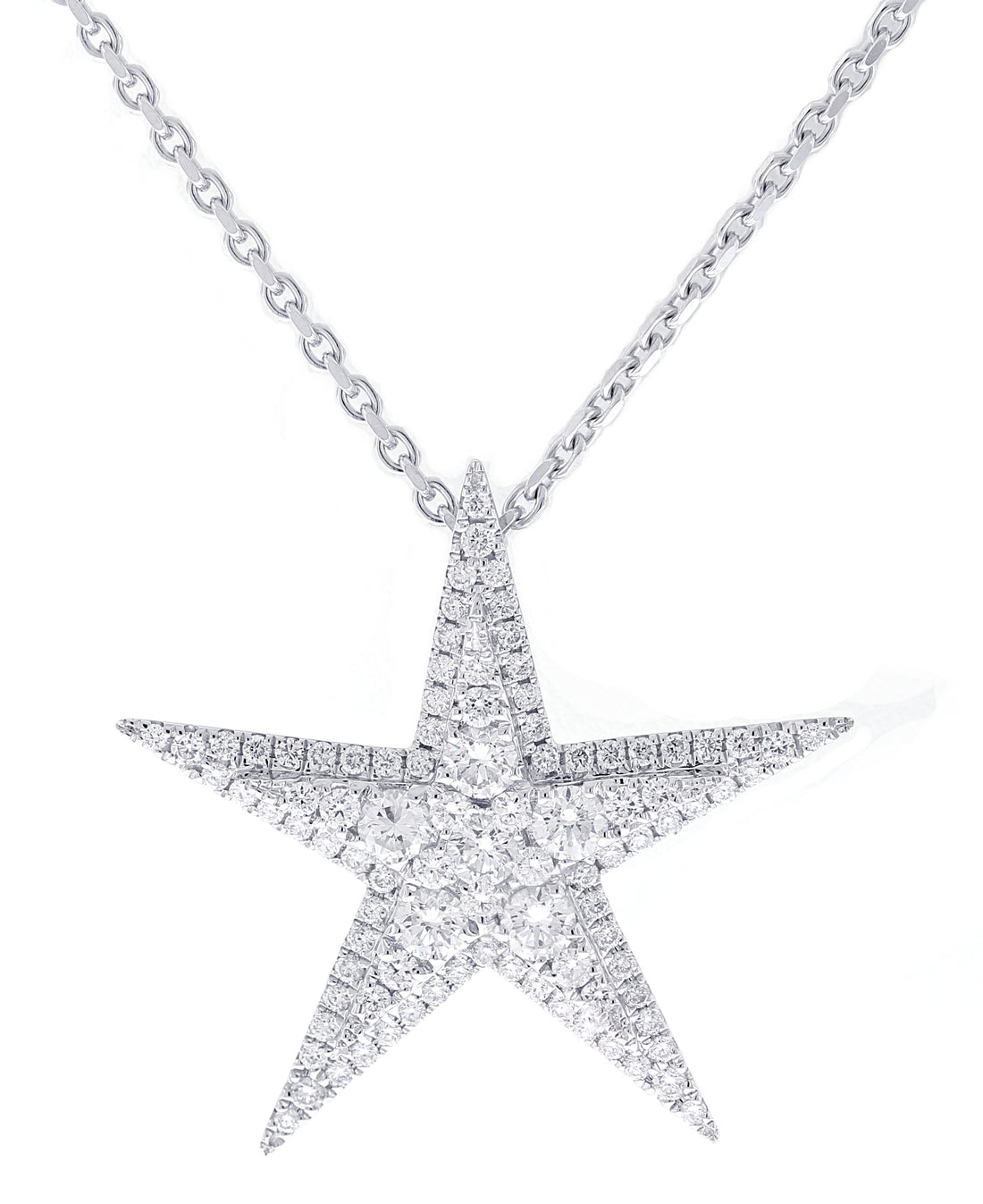 18kt White Gold Diamond Star Pendant