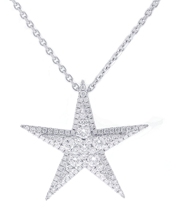 18kt White Gold Diamond Star Pendant