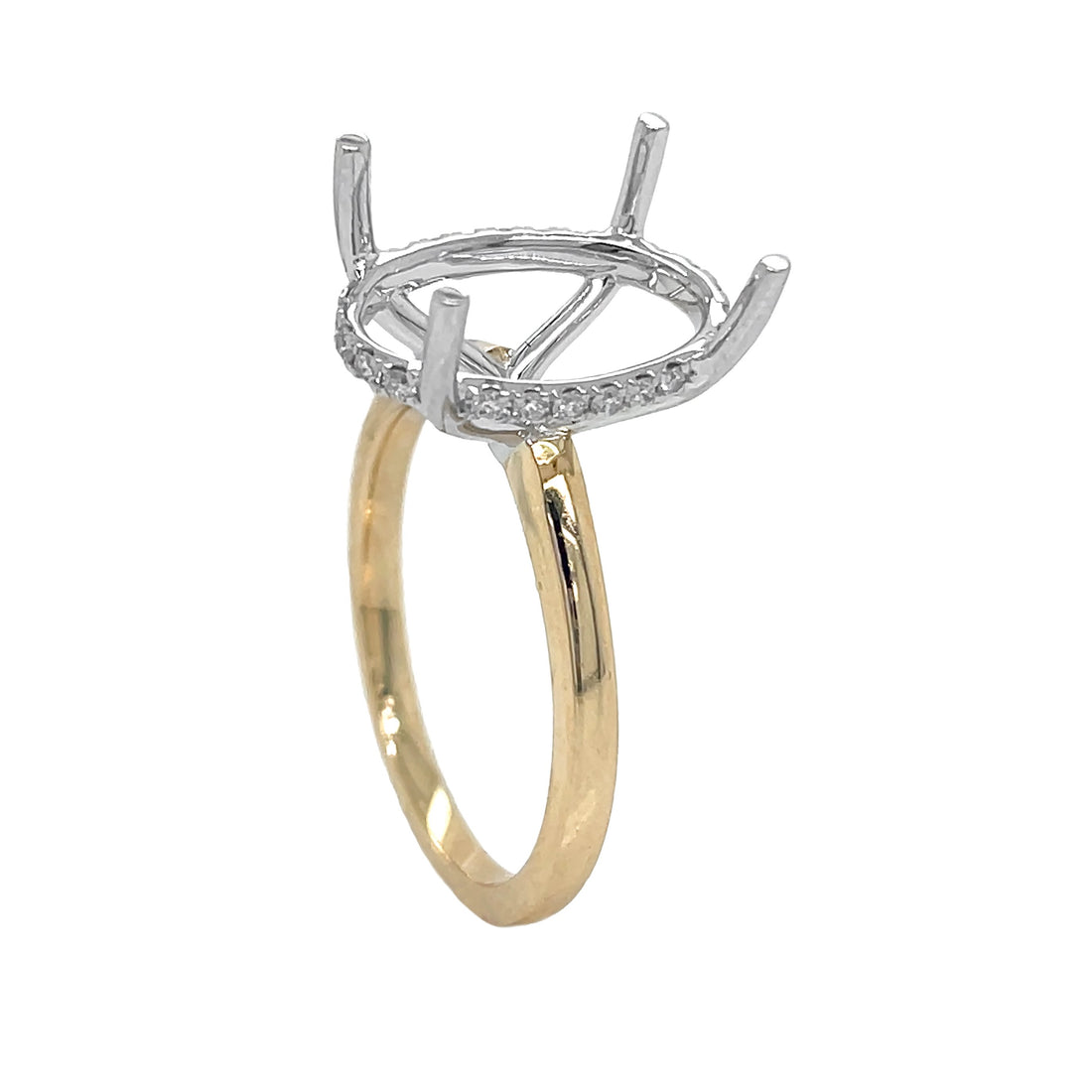 14kt Yellow and White Gold Diamond Semi-mount