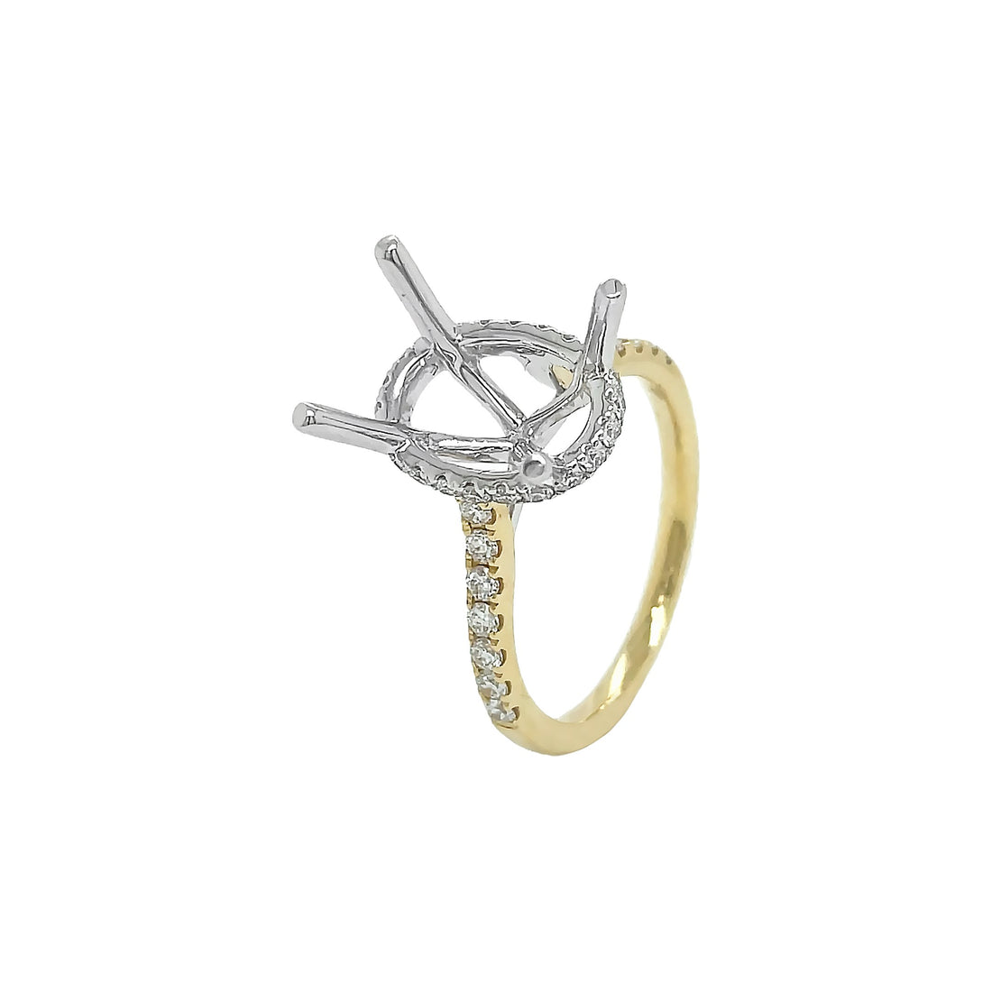 18kt Yellow and White Gold Diamond Semi-mount