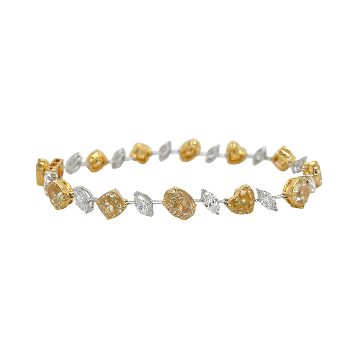 18kt White And Yellow Gold Diamond Tennis Bracelet