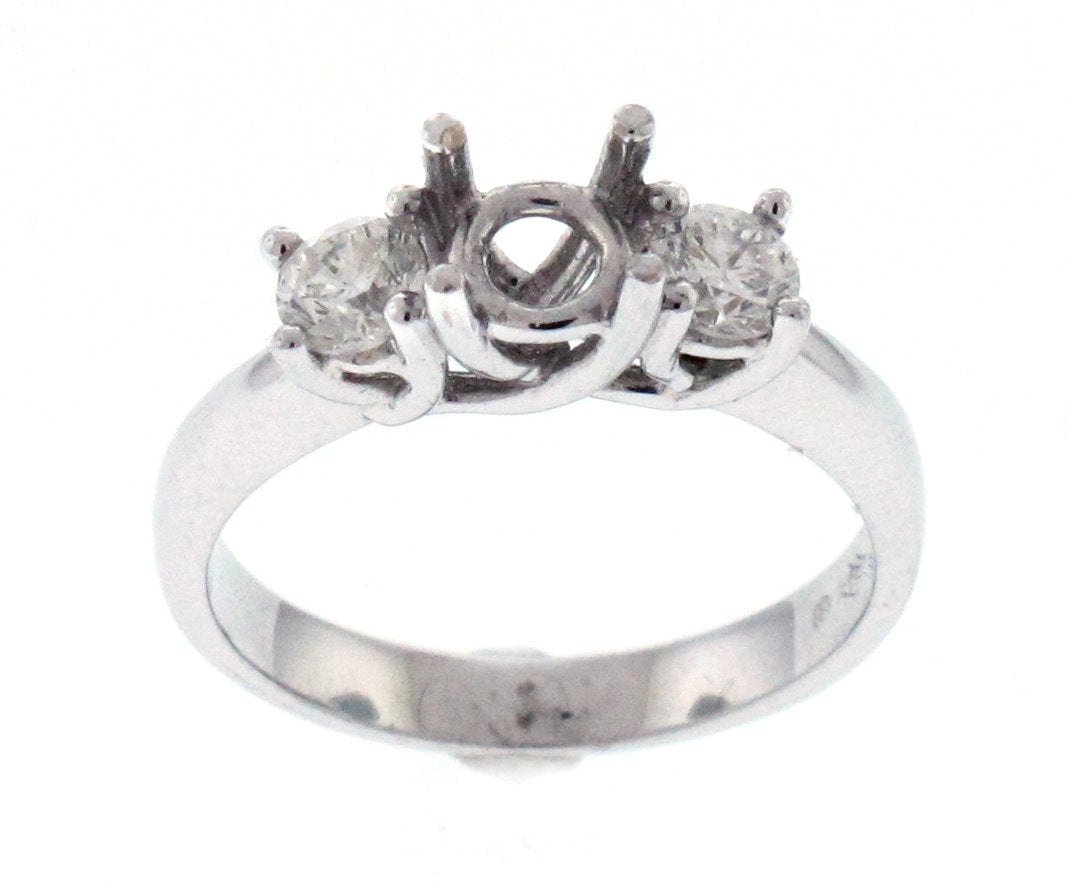 18kt White Gold Diamond Semi Mount