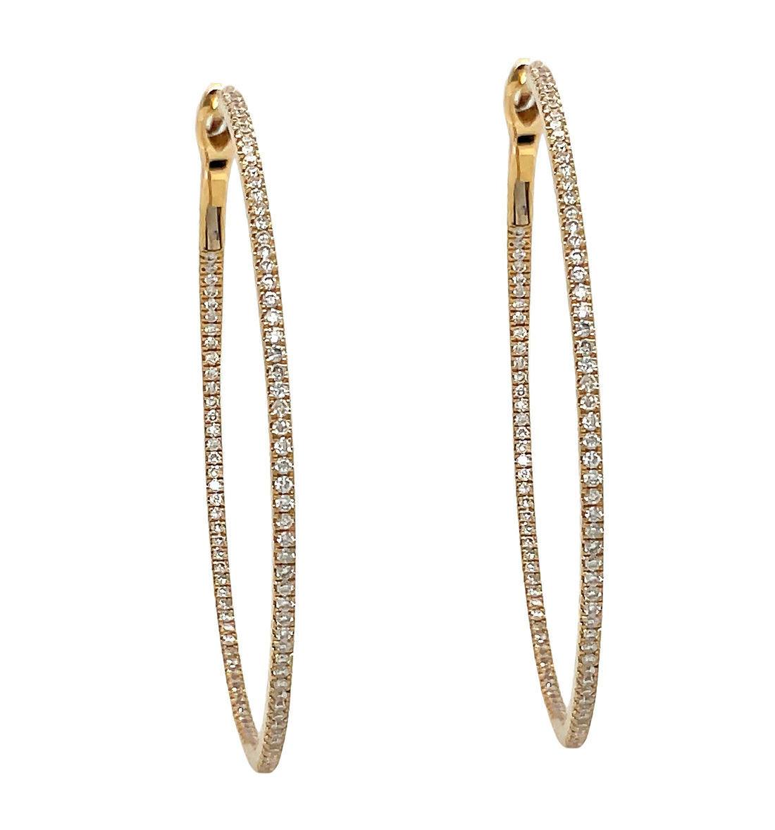 18kt Yellow Gold Diamond Hoops