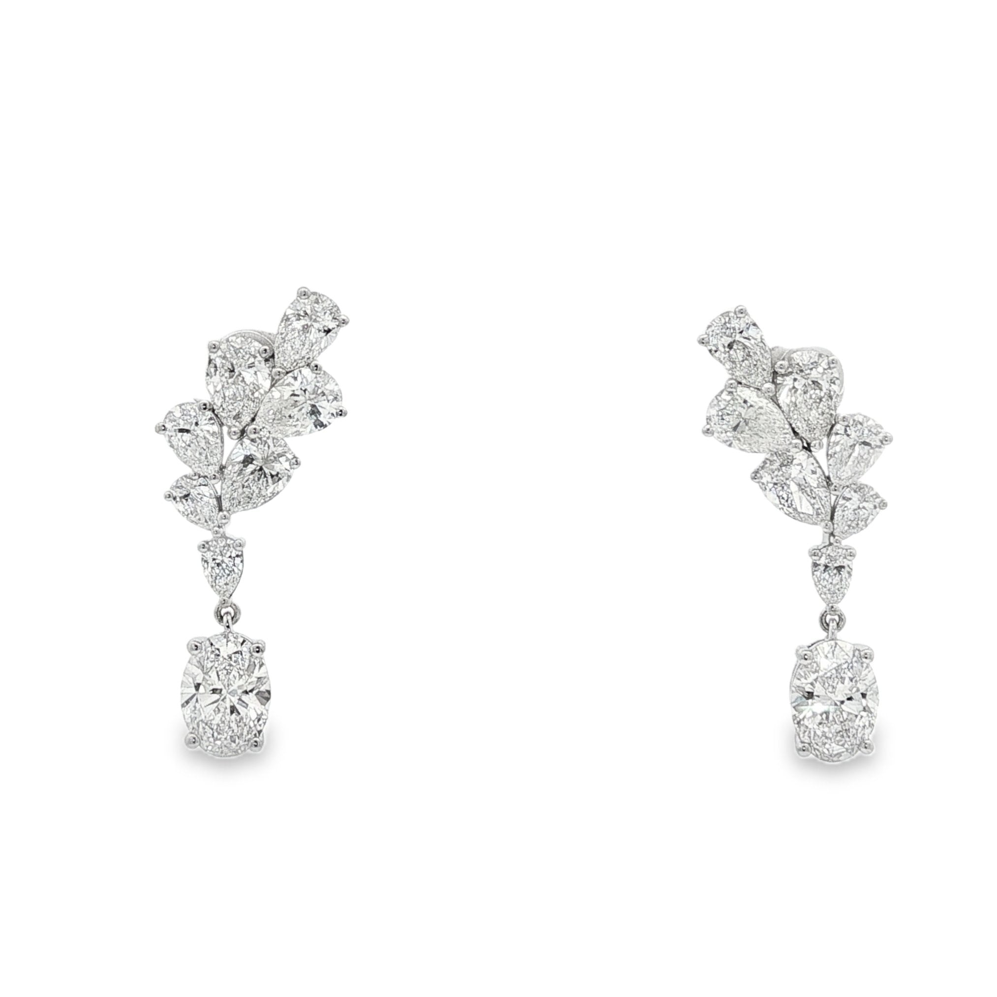 14kt White Gold Lab Diamond Dangling Earrings