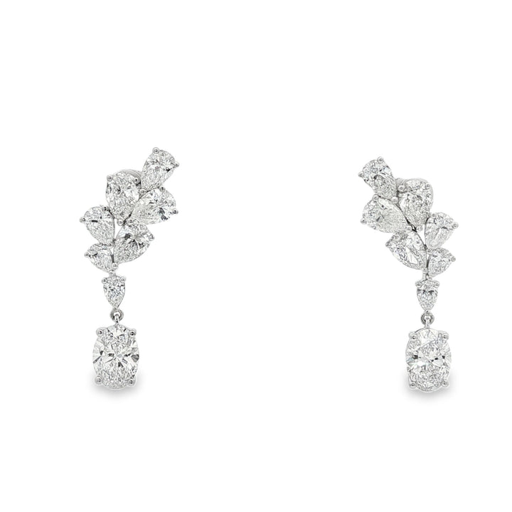 14kt White Gold Lab Diamond Dangling Earrings