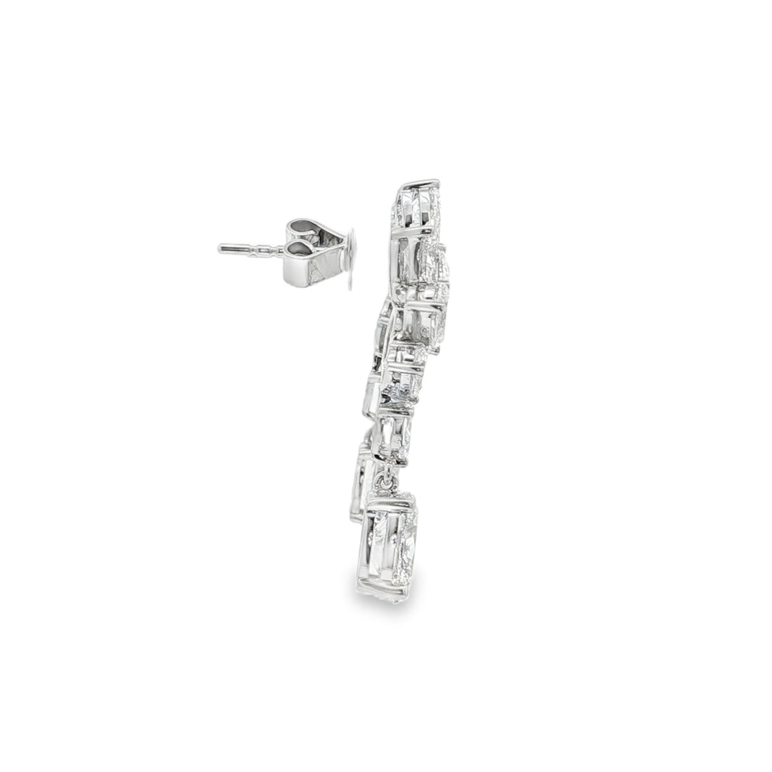 14kt White Gold Lab Diamond Dangling Earrings