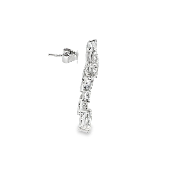 14kt White Gold Lab Diamond Dangling Earrings