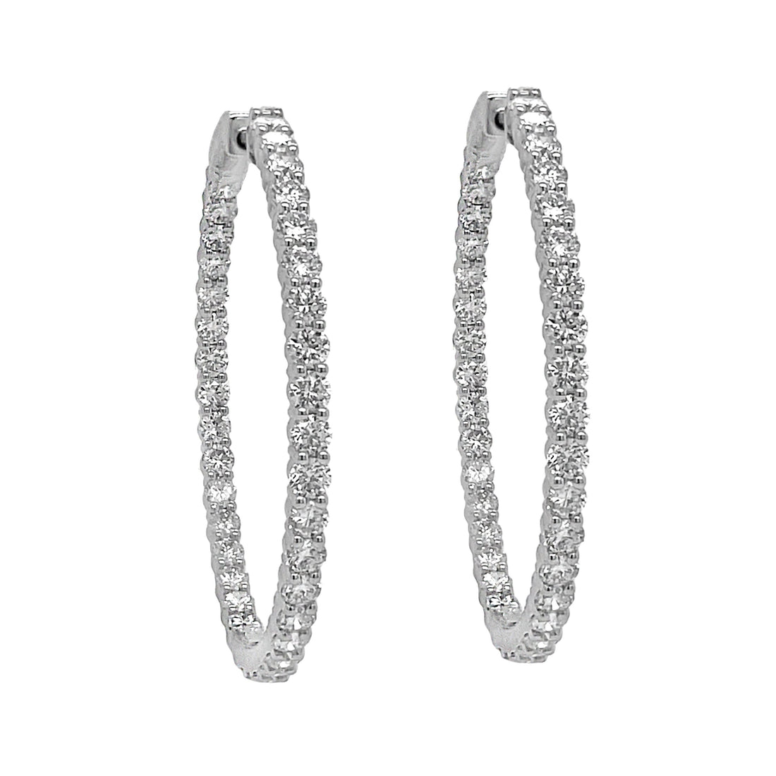 18kt White Gold Diamond Inside-out Hoops