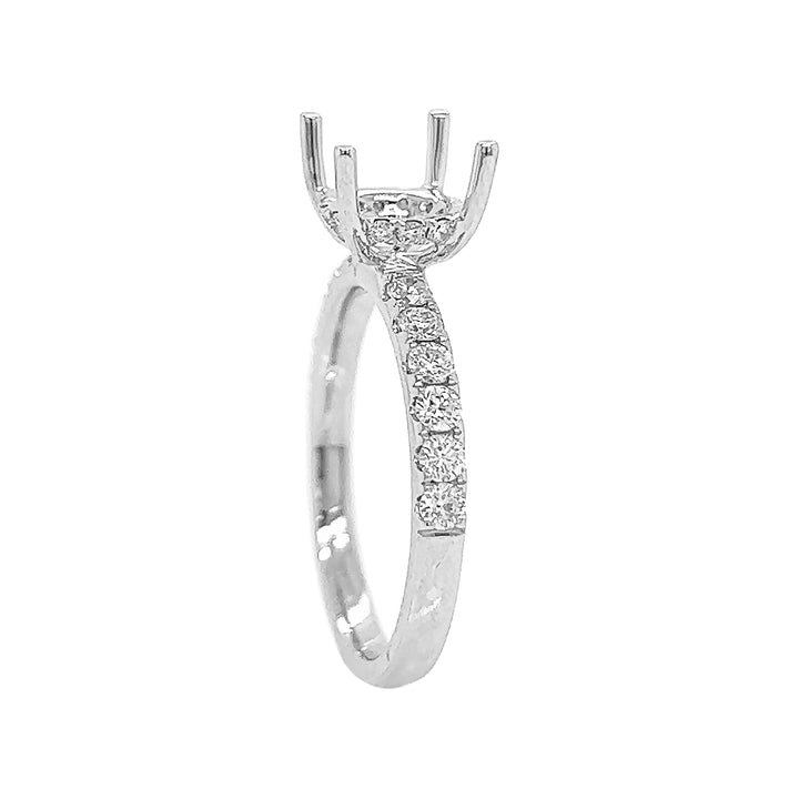 18kt White Gold Diamond Semi Mount