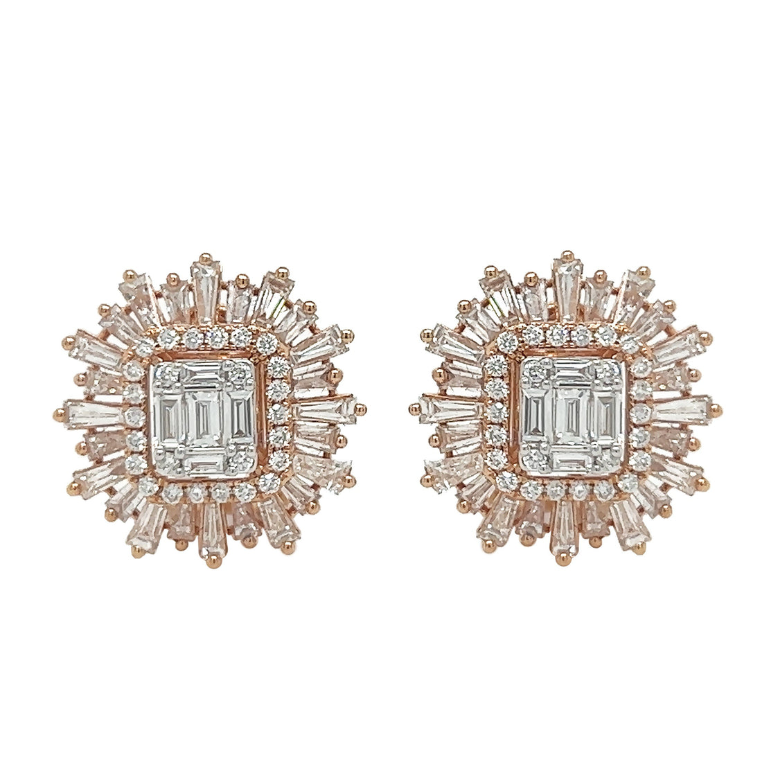 18kt Rose Gold Diamond Earrings