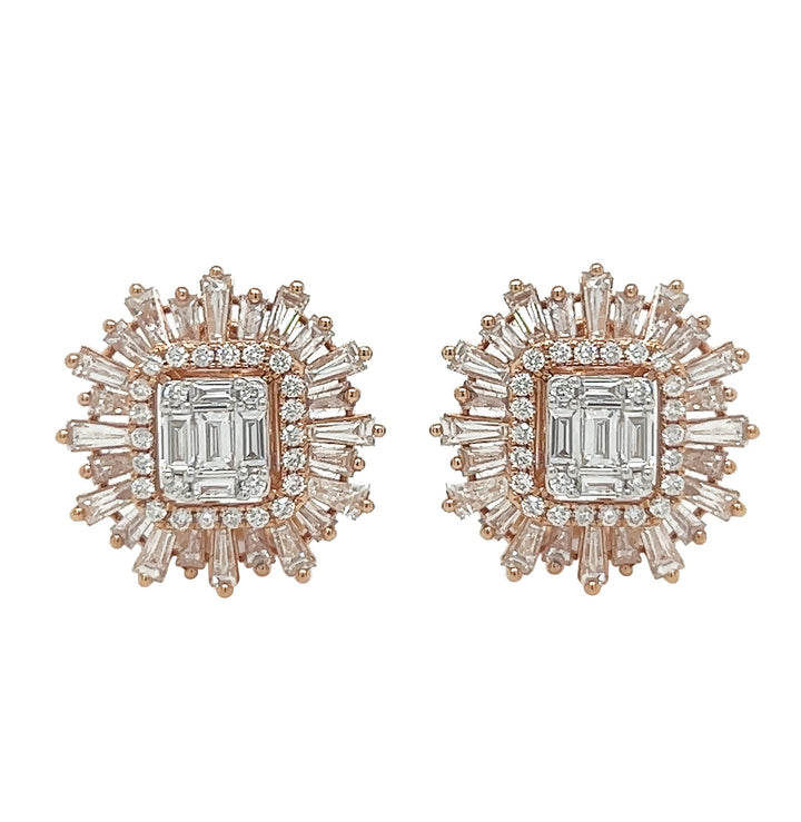 18kt Rose Gold Diamond Earrings