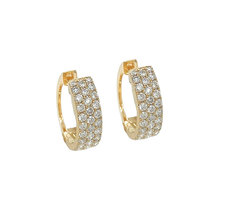 18kt Yellow Gold Diamond Huggie Earrings