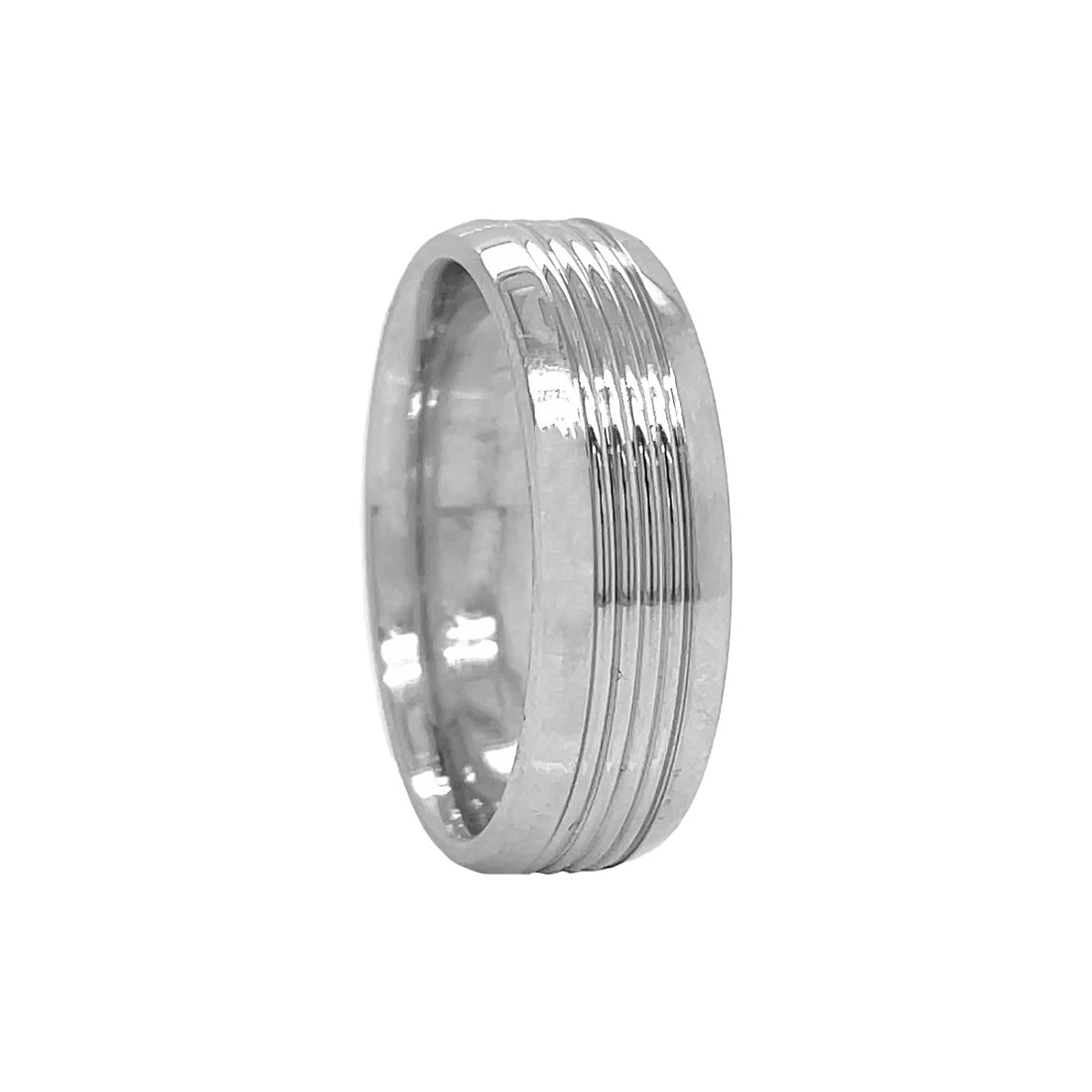 14kt White Gold Men's Wedding Band
