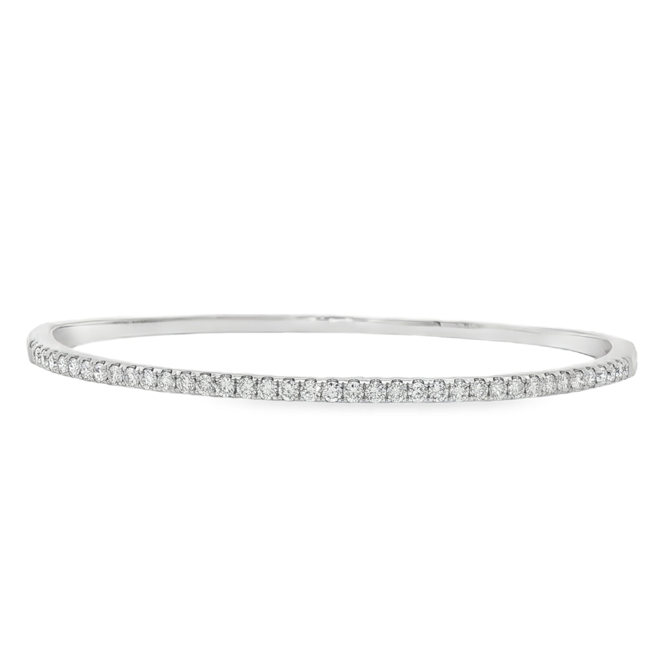 14kt White Gold Lab Diamond Bangle