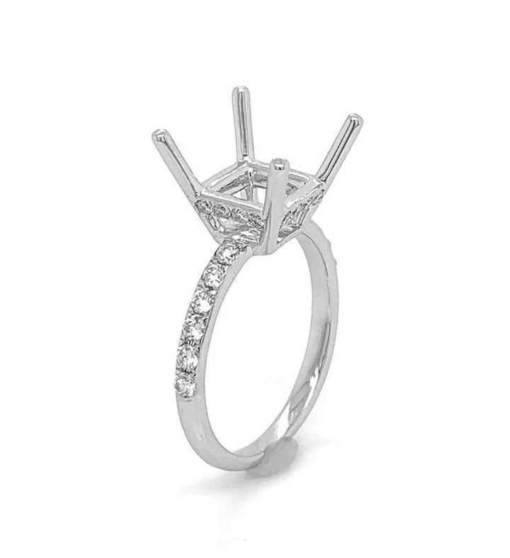 18kt White Gold Diamond Semi Mount