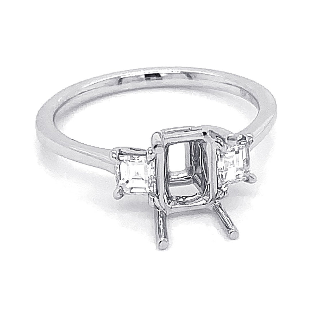 18kt White Gold Diamond Semi Mount