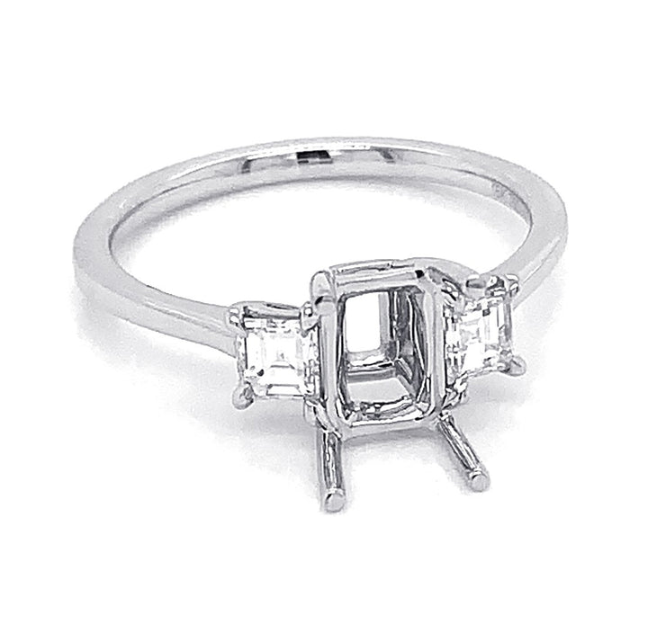 18kt White Gold Diamond Semi Mount