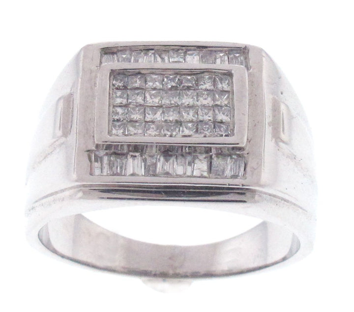 14kt White Gold Diamond Men`s Ring