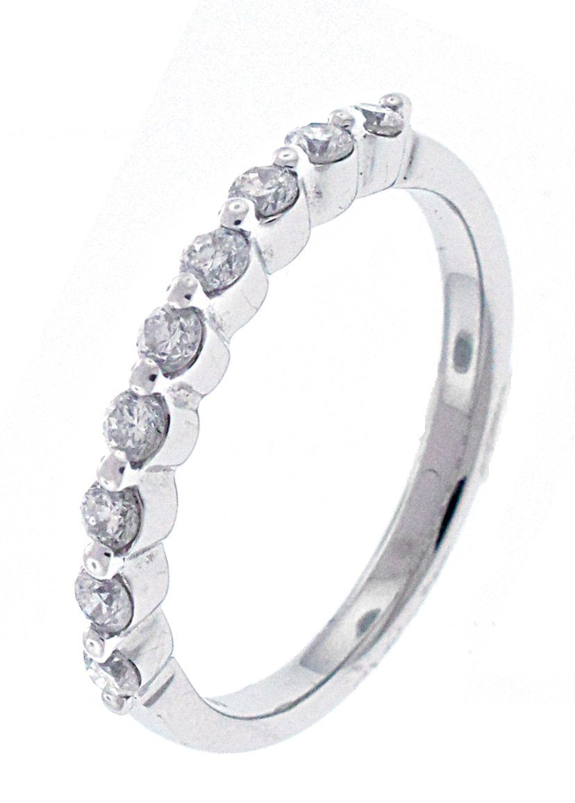 18kt White Gold Half Way Diamond Band
