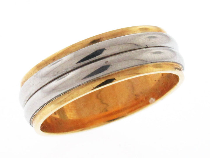 Platinum And 18kt Yellow Gold Men's Wedding Band