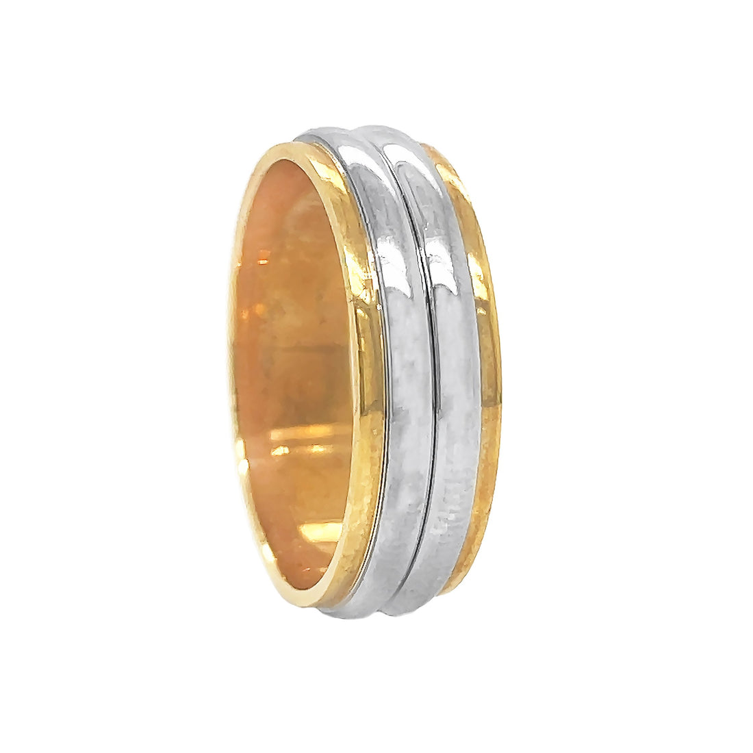 Platinum And 18kt Yellow Gold Men's Wedding Band