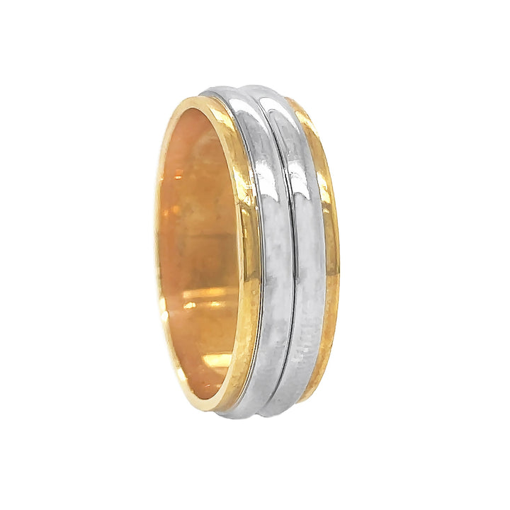 Platinum And 18kt Yellow Gold Men's Wedding Band