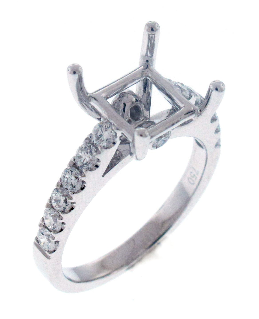 18kt White Gold Diamond Semi Mount