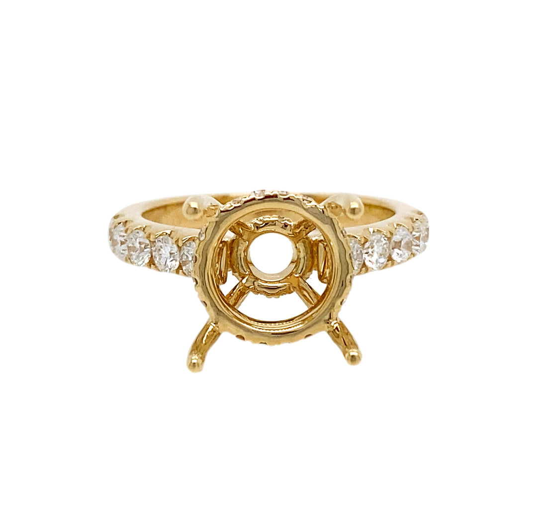 18kt Yellow Gold Diamond Semi-mount