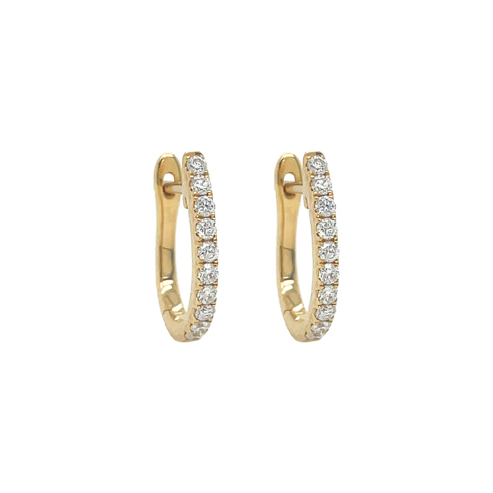18kt Yellow Gold Diamond Huggie Earrings