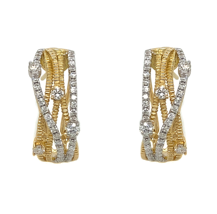 18kt White And Yellow Gold Diamond Earring