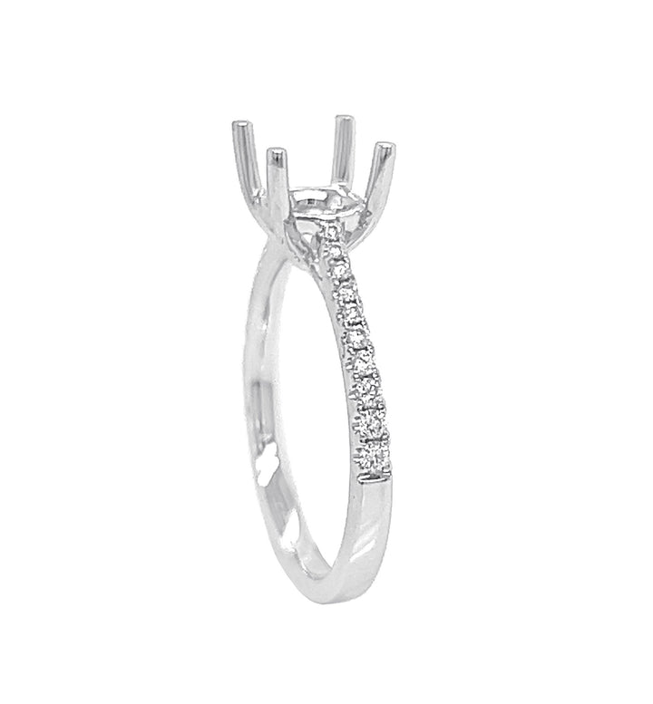 18kt White Gold Diamond Semi Mount