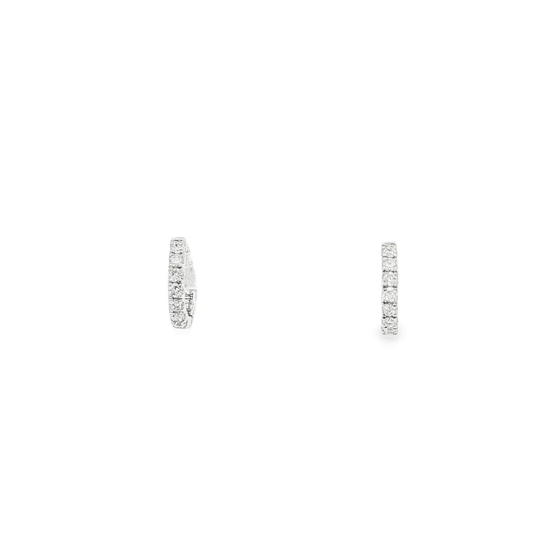 14kt White Gold Diamond Huggie Earrings
