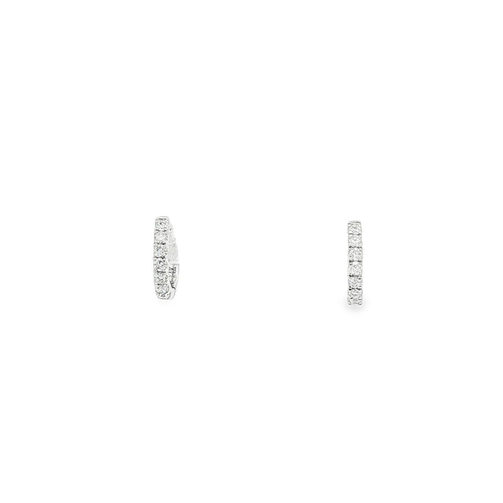 14kt White Gold Diamond Huggie Earrings