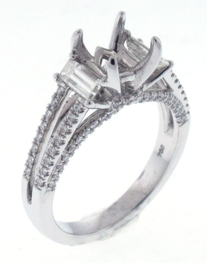 18kt White Gold Diamond Semi Mount