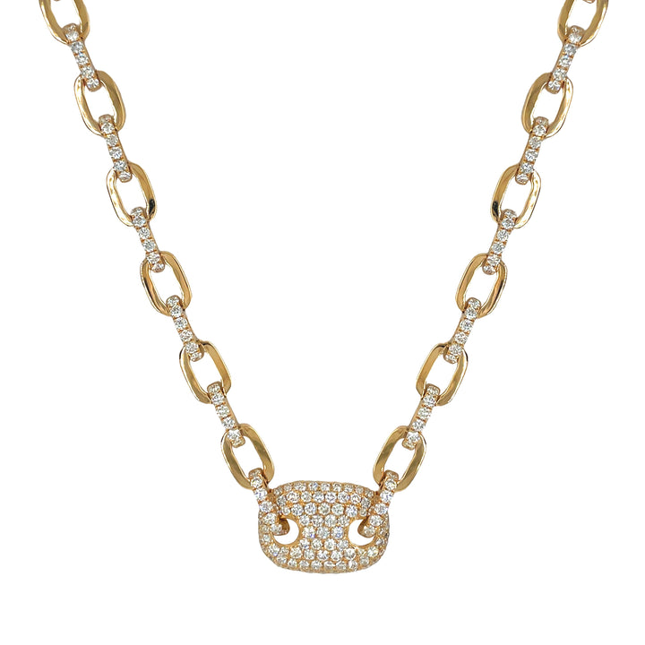 14kt Yellow Gold Diamond Necklace