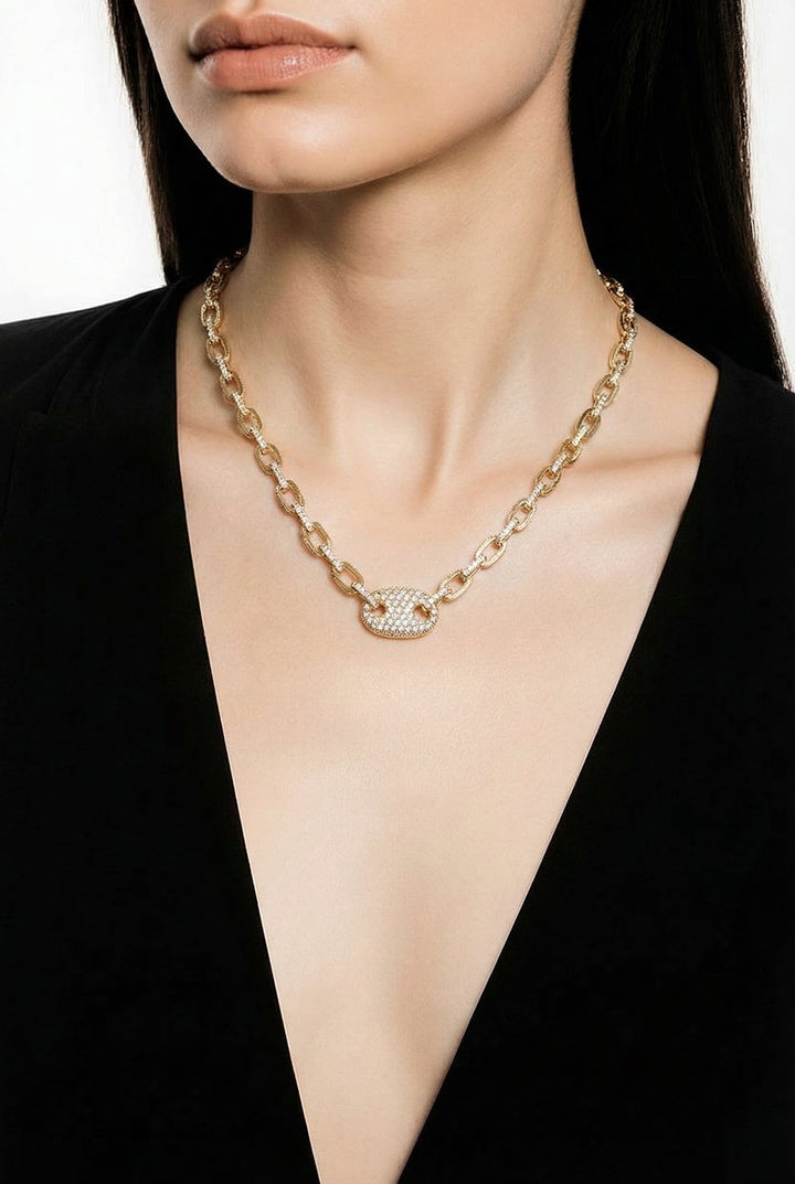 14kt Yellow Gold Diamond Necklace