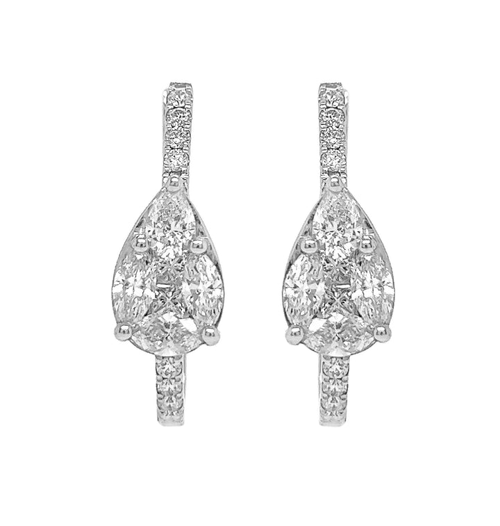 18kt White Gold Diamond Earrings