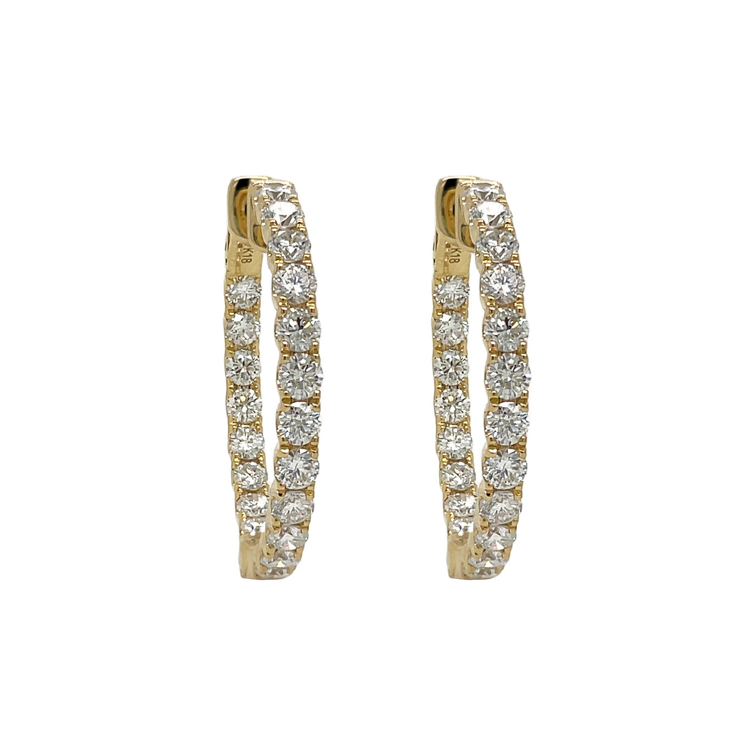 18kt Yellow Gold Diamond Inside-out Hoops