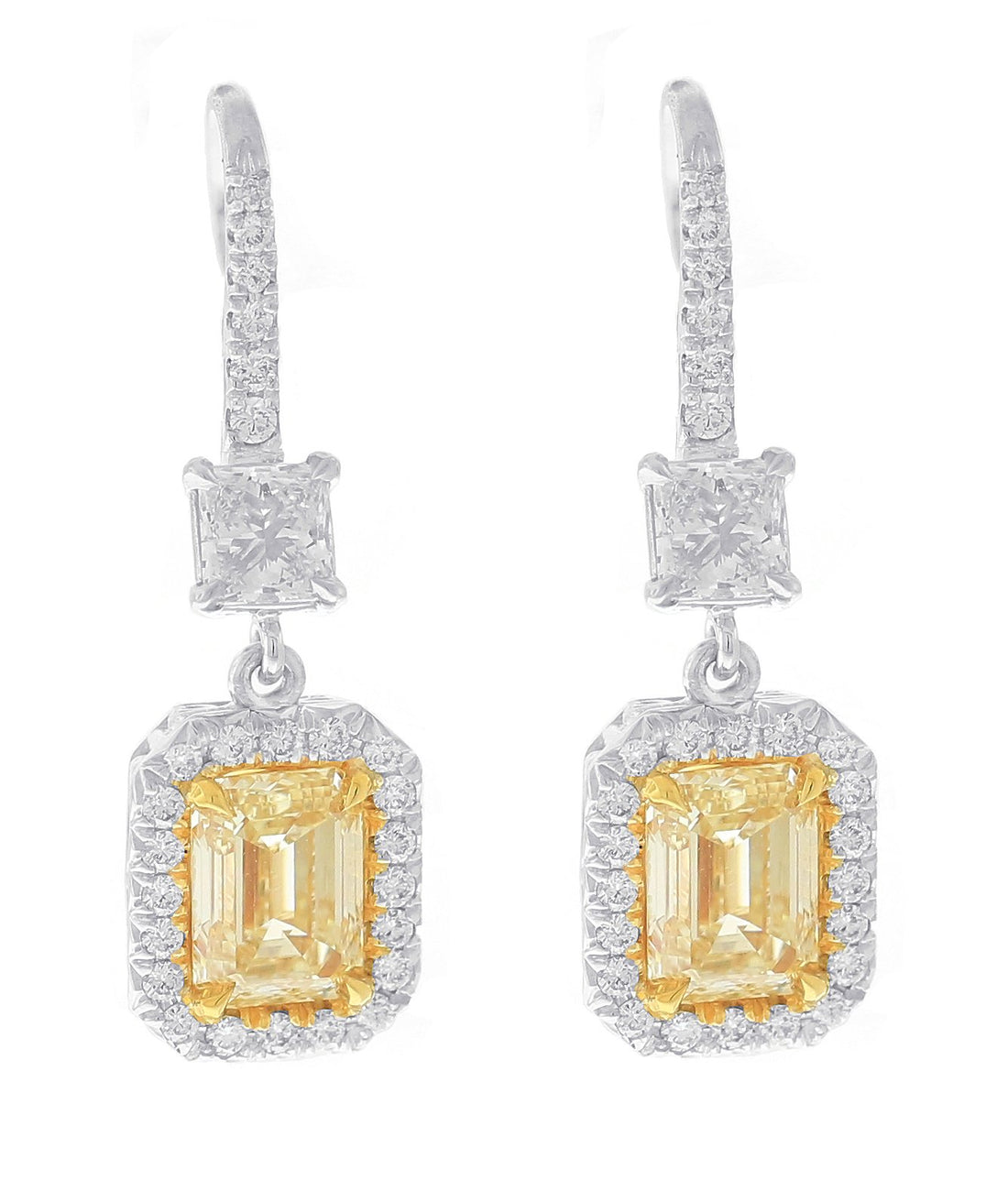 Platinum Diamond Dangling Earrings