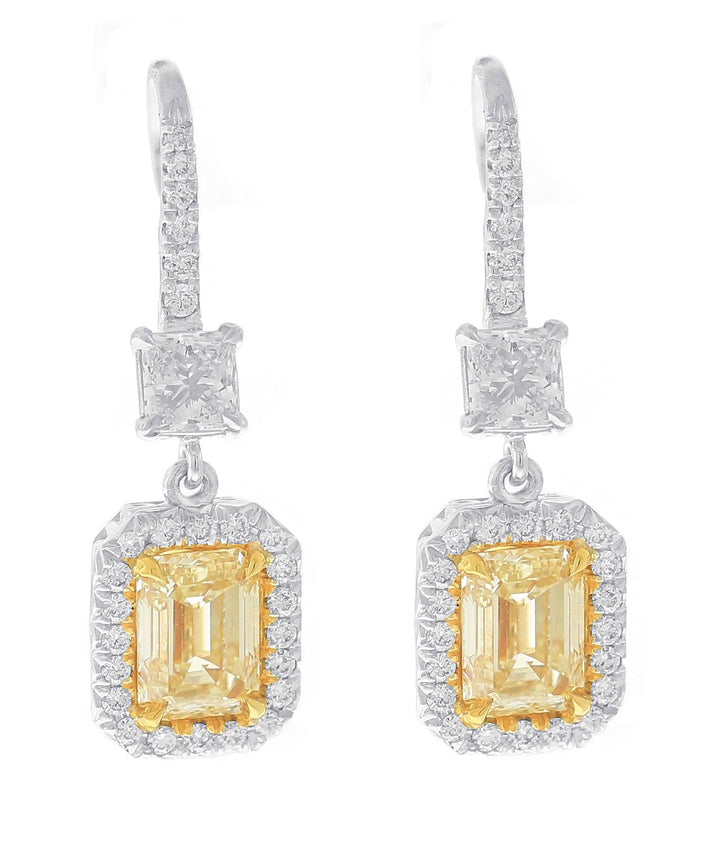 Platinum Diamond Dangling Earrings