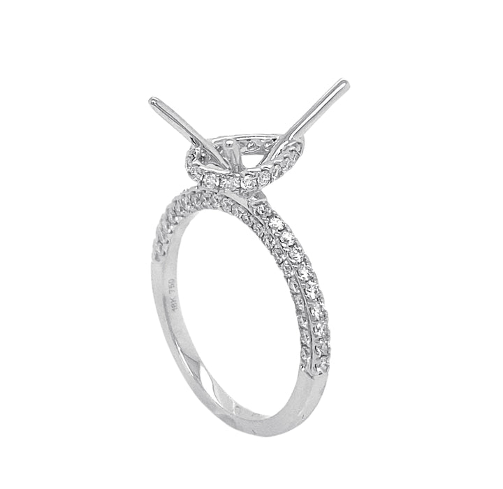18kt White Gold Diamond Semi Mount