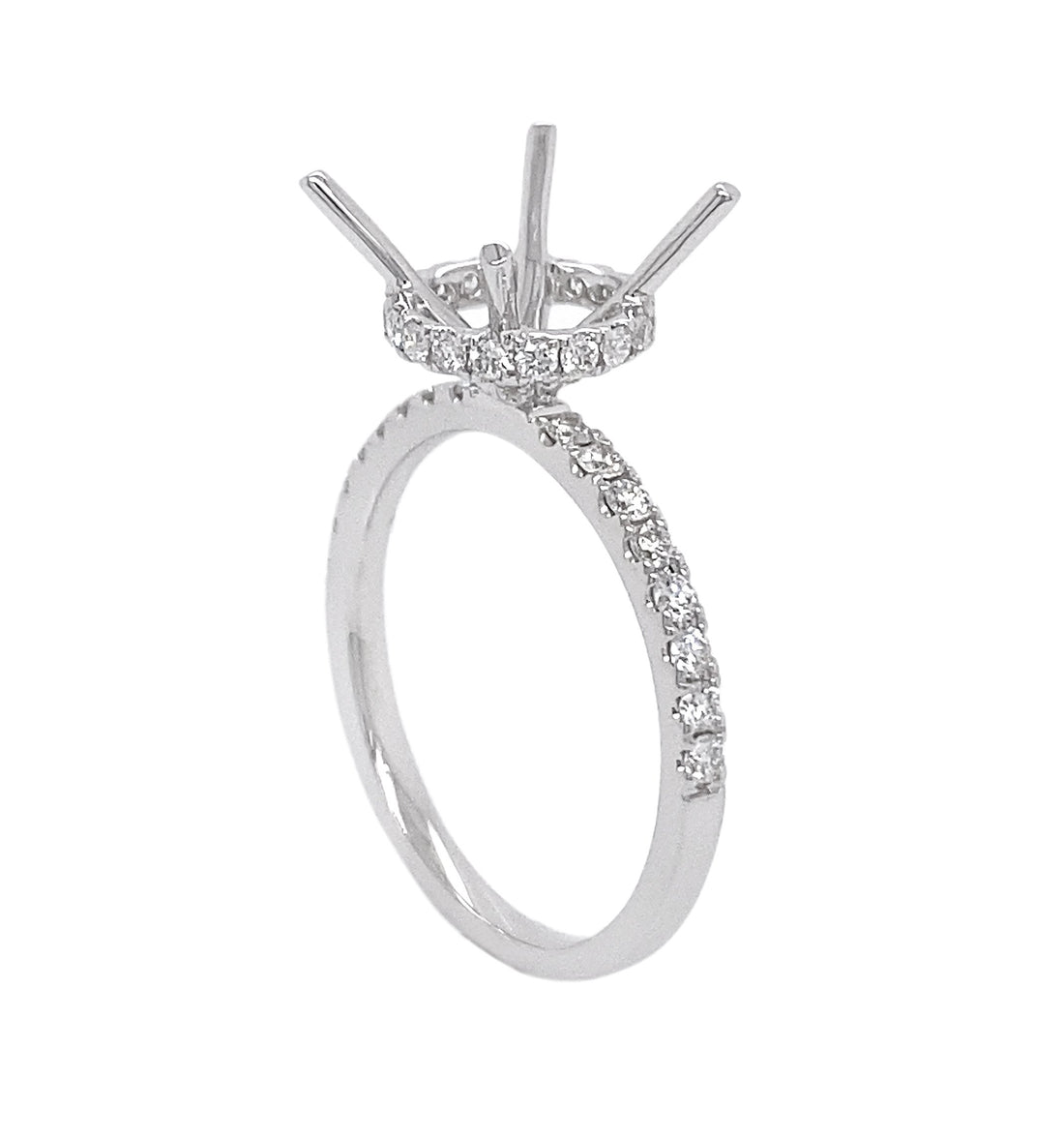 18kt White Gold Diamond Semi Mount