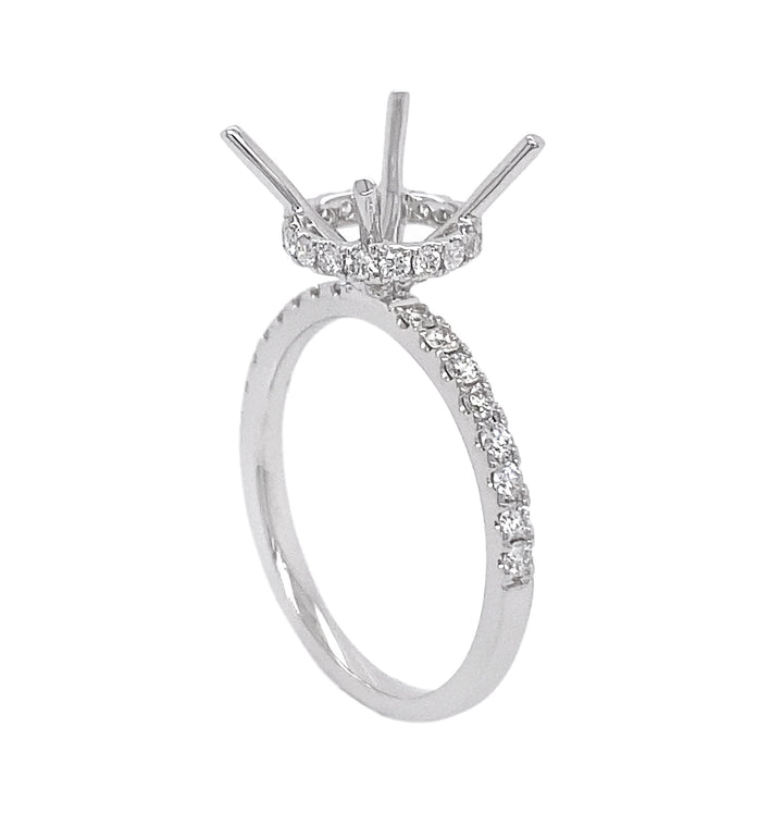 18kt White Gold Diamond Semi Mount