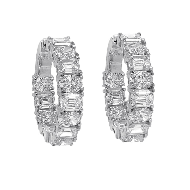 18kt White Gold Diamond Inside-out Hoops