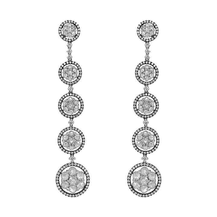 18kt Black Gold Diamond Dangling Earrings