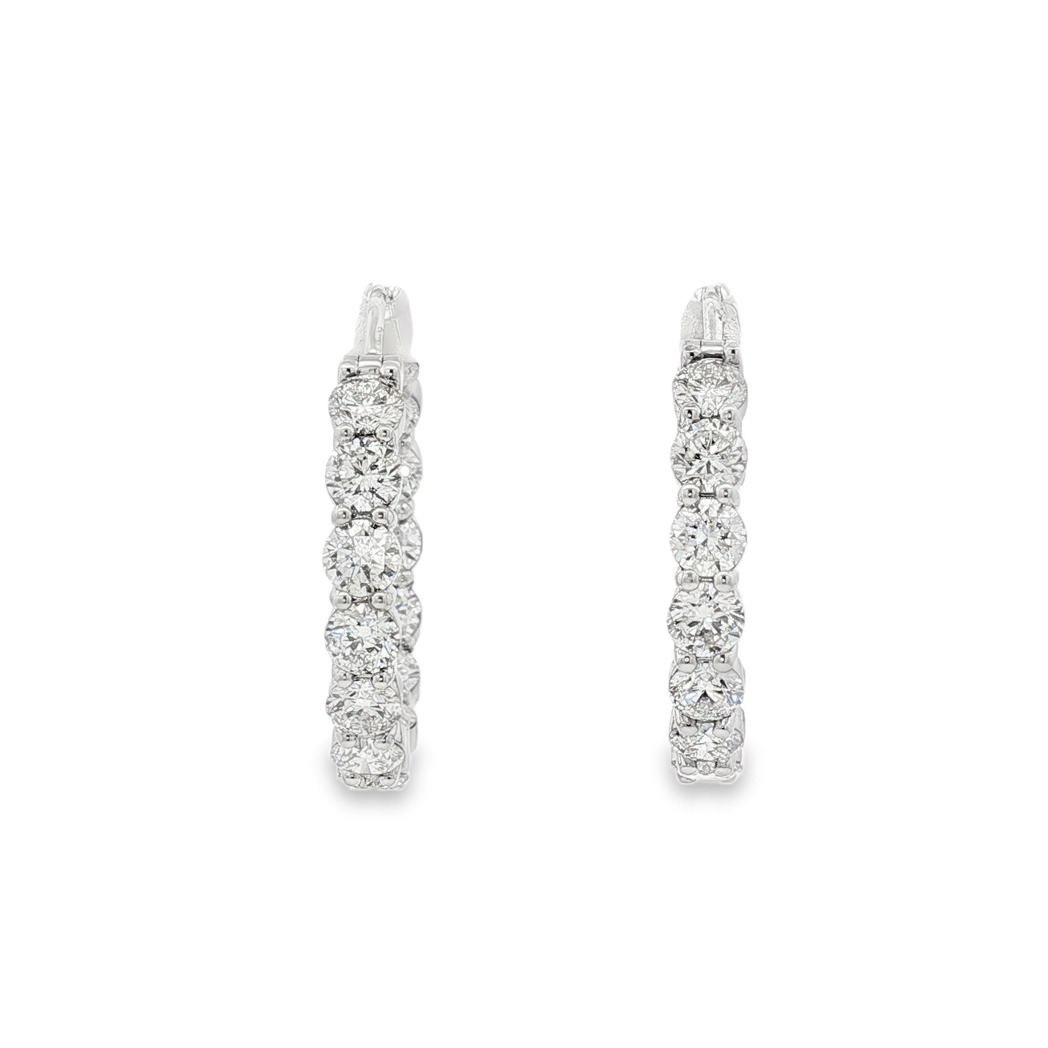 14kt White Gold Lab Diamond Hoops
