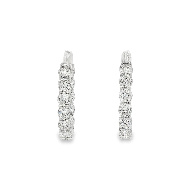14kt White Gold Lab Diamond Hoops