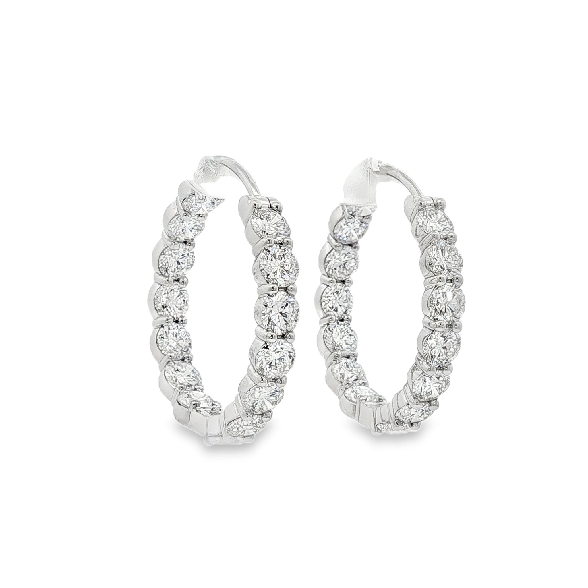 14kt White Gold Lab Diamond Hoops