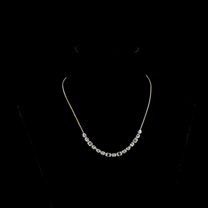 14kt Yellow And White Gold Lab Diamond Tennis Necklace