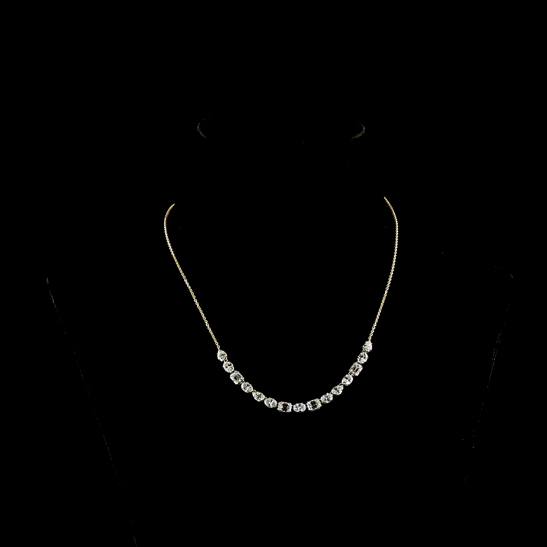 14kt Yellow And White Gold Lab Diamond Tennis Necklace